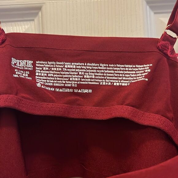 Victoria Secret Bralette Bra Small Satin Molded Cup Pull On Red XL - Picture 4 of 6
